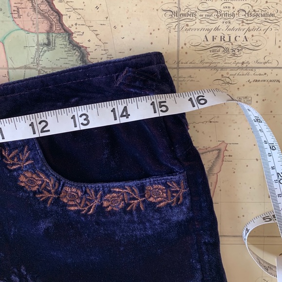 Free People Embroidered Velvet Shorts 0 2 XS S - Picture 9 of 9
